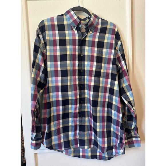 Cutter & Buck Men’s Plaid Button-Up Shirt L 100% Cotton Multicolor Classic Fit - Picture 1 of 7